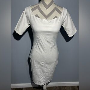 Lulu's White Pleated Sheath Midi Dress for Weddings